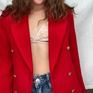 Vintage Jones New York Red Wool/Cashmere Jacket